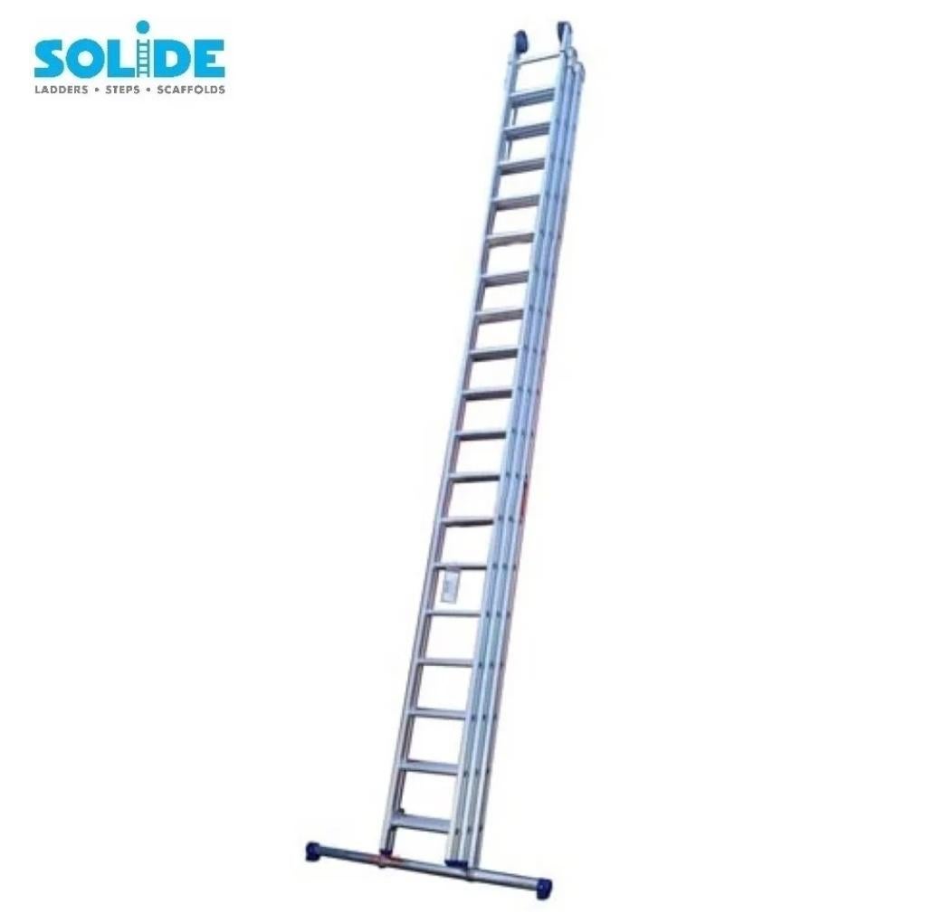 SOLIDE ladder 3 x16 - 9.7 m + stabilisatiebalk  - NIEUW !, Ophalen, Nieuw, Ladder, Opvouwbaar of Inschuifbaar