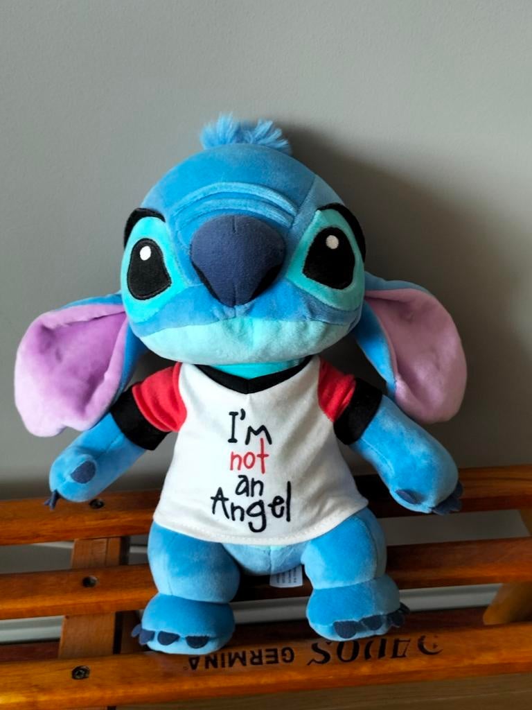 Peluche DISNEY - STITCH "I'm not an Angel", Enlèvement, Comme neuf