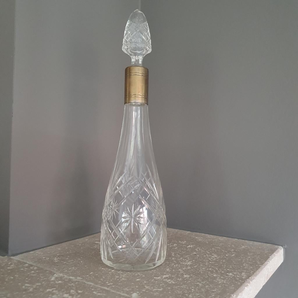 Flacon de parfum ancien en cristal avec bouchon — vers 1900, Enlèvement