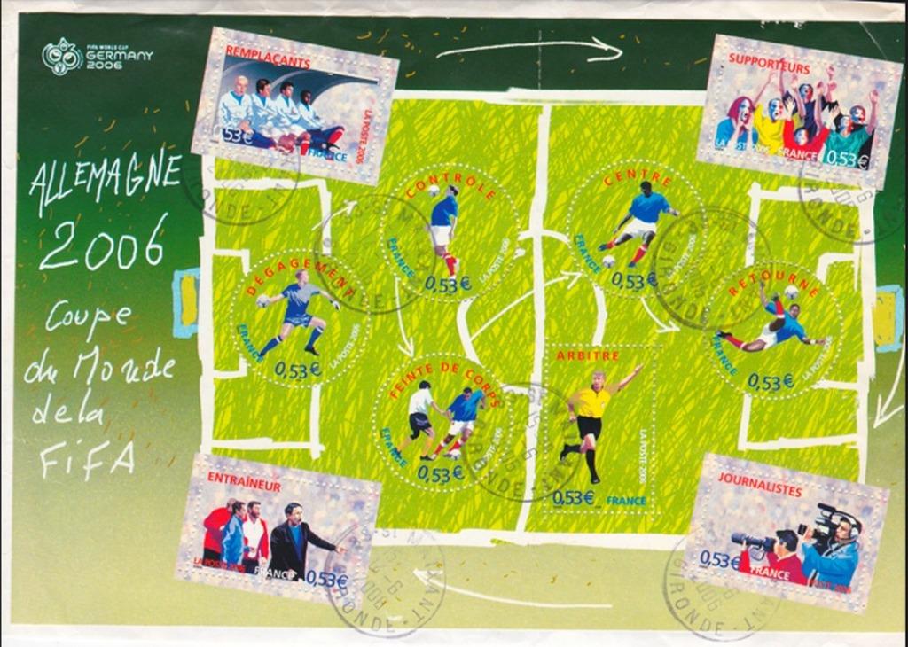 10 Timbres Allemagne 2006. Coupe du monde de la FIFA oblitér, Enlèvement, 1990 à nos jours, Affranchi