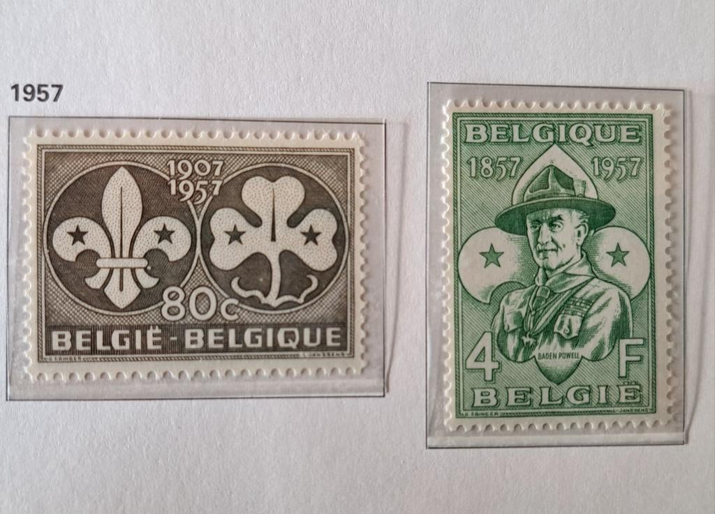 Belgique OBP 1022-1023 ** 1957, Enlèvement ou Envoi, Non oblitéré, Neuf
