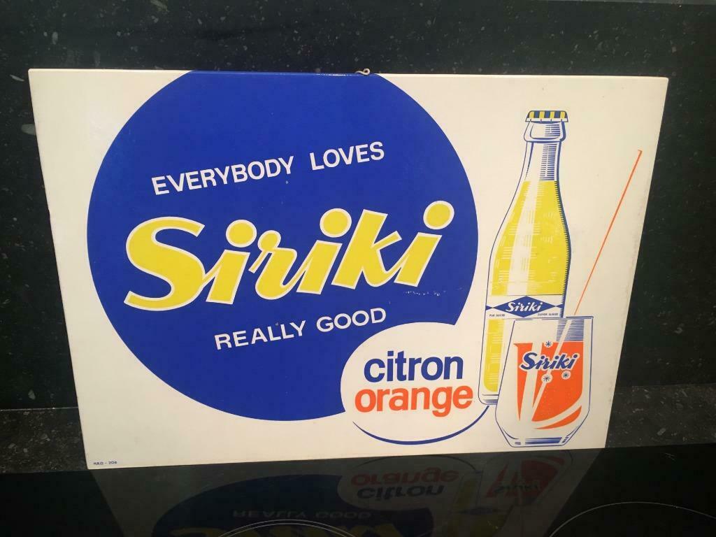 SIRIKI limonades- MUNCK PILS - DE GOMME reclamebord karton, Verzamelen, Ophalen of Verzenden, Gebruikt, Reclamebord, Plaat of Schild