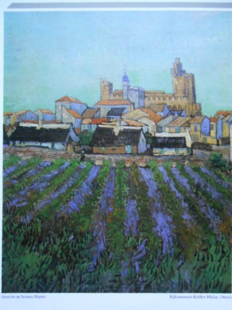 poster Zicht op Saintes Maries de la Mer Van Gogh 1888, Ophalen of Verzenden, Zo goed als nieuw, Rechthoekig Staand