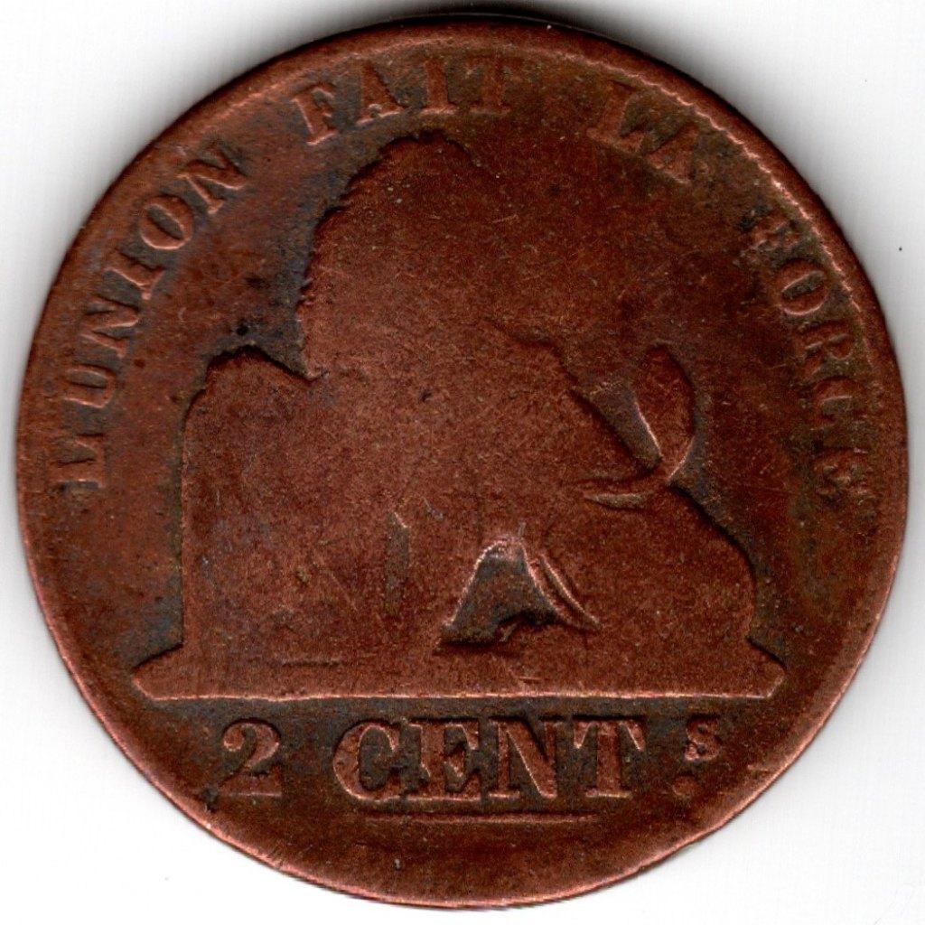 Belgique : 2 Centimes 1862 Morin 110 Ref 15382, Enlèvement ou Envoi, Bronze, Monnaie en vrac