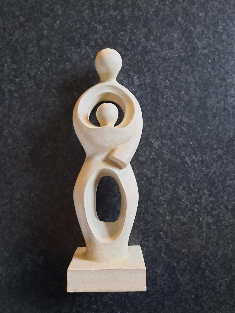 Polystone beeld moeder en kind, Antiek en Kunst, Ophalen