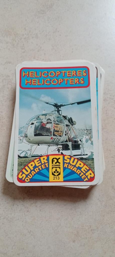 Jeu de 32 cartes super quartet n213 Hélicoptères, Verzamelen, Ophalen of Verzenden, Gebruikt, Speelkaart(en)