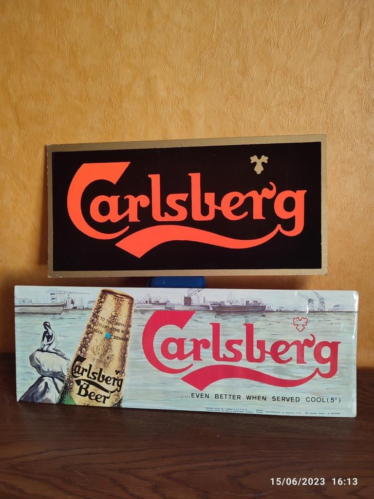 2 publicités bière CARLSBERG ., Enlèvement ou Envoi, Comme neuf