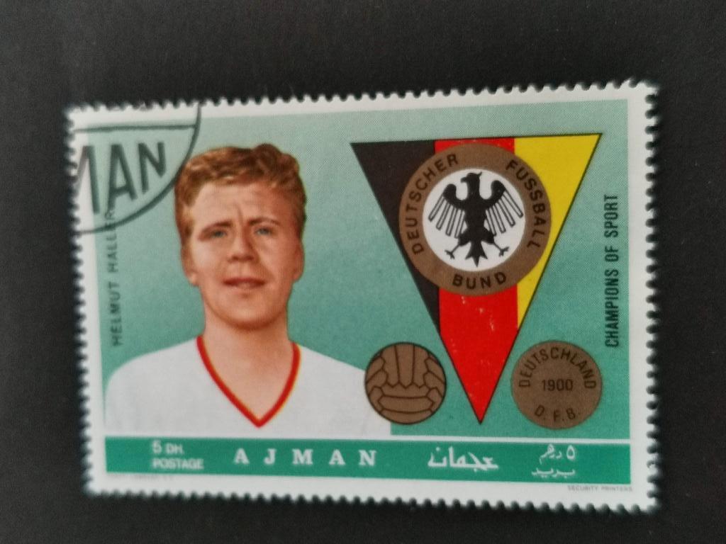 Ajman 1969 - sport - voetbal, Helmut Haller, vogels, Ophalen of Verzenden, Gestempeld, Midden-Oosten
