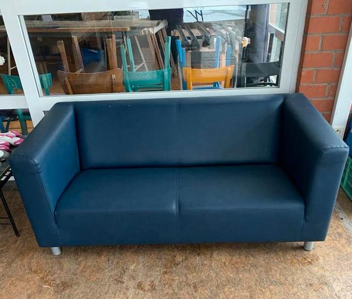 Chaise deux places en scai bleu, 75 à 100 cm, 150 à 200 cm, Synthétique, Enlèvement