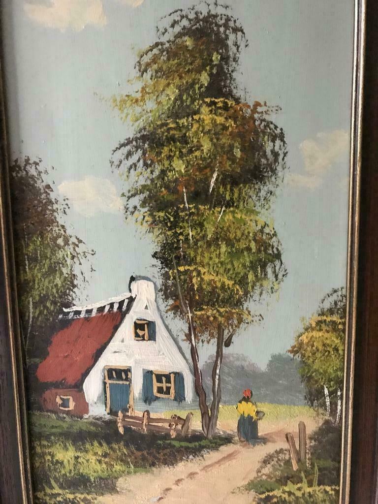Te koop zeer mooi schilderstukje met lijst., Antiek en Kunst, Ophalen of Verzenden