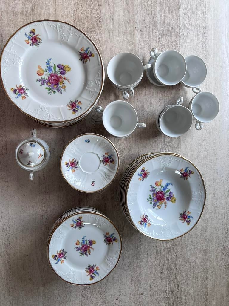 Vintage porseleinen Concordia Lesov Bernadotte servies, Antiquités & Art, Enlèvement