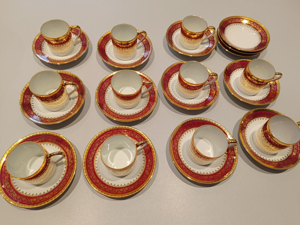 Limoge koffiekopjes van fijn porselein, Huis en Inrichting, Ophalen, Zo goed als nieuw, Overige stijlen, Kop(pen) en/of Schotel(s)