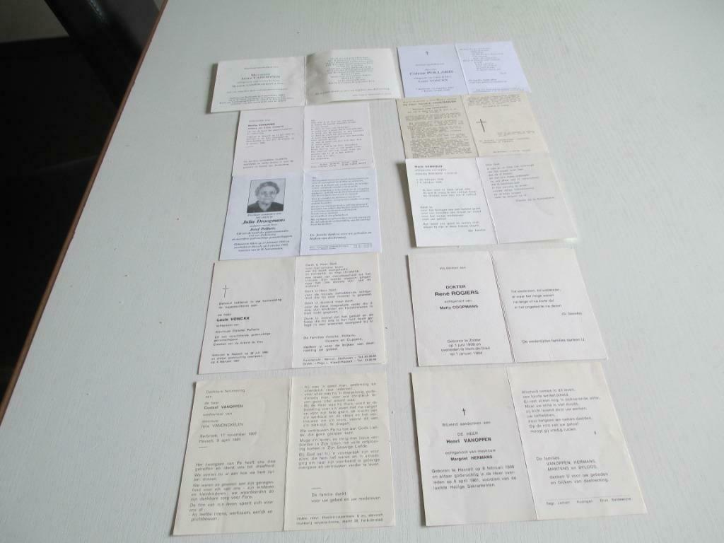 10 bidprentjes geboren 1904-1908, Verzamelen, Ophalen of Verzenden, Bidprentje