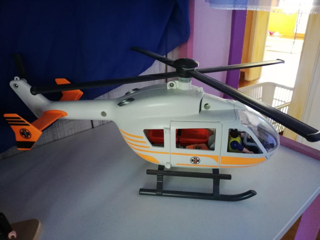 Hélicoptère de secours playmobil, Enlèvement, Comme neuf, Ensemble complet