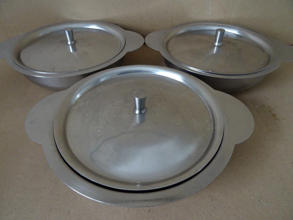 Curiosités bols à soupe vintage avec couvercle France Inox, Enlèvement ou Envoi