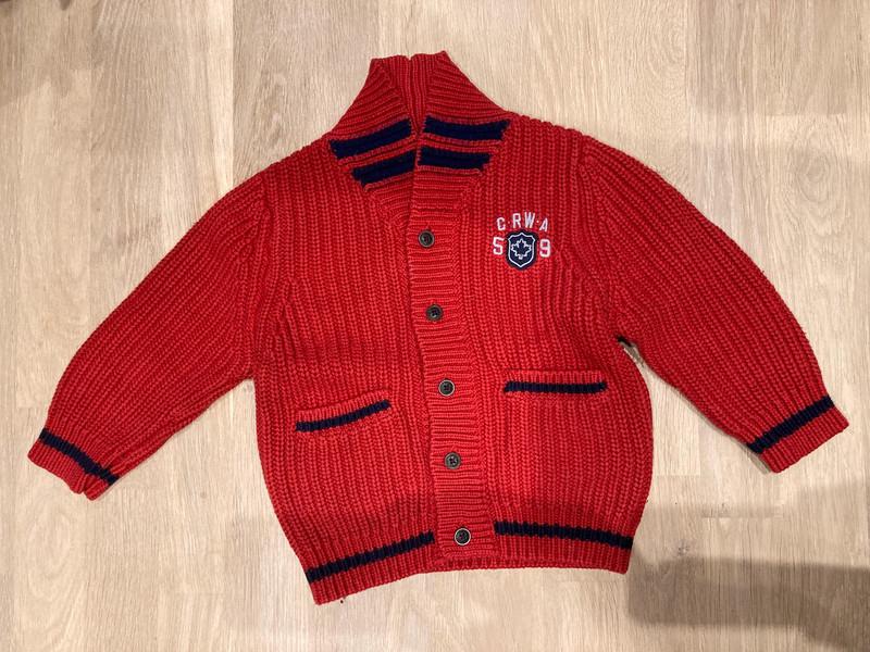 Warme rode gilet - merk River Woods - 24 maand, River Woods, Trui of Vest, Ophalen of Verzenden, Zo goed als nieuw