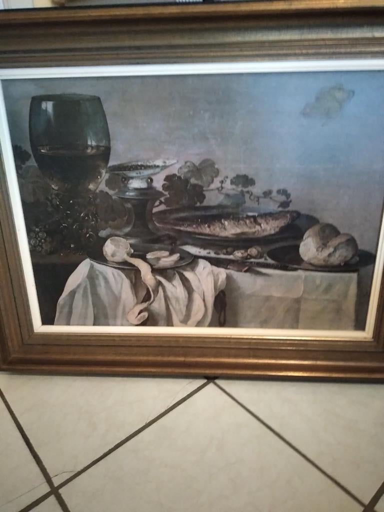 stilleven in mooie kader,b 90 cm  h 70 cm,jaar 1960., Ophalen