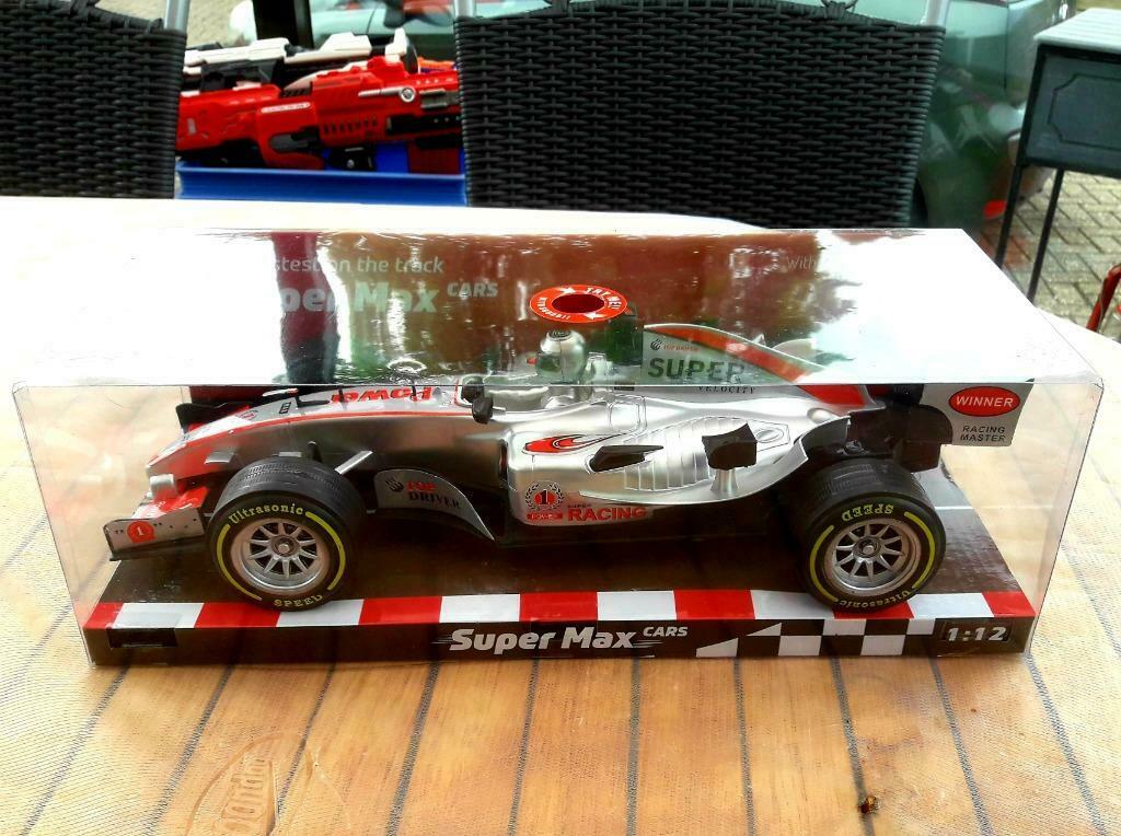 Super Max Cars race car grijs grey with light and sound nieu, Kinderen en Baby's, Ophalen of Verzenden, Nieuw