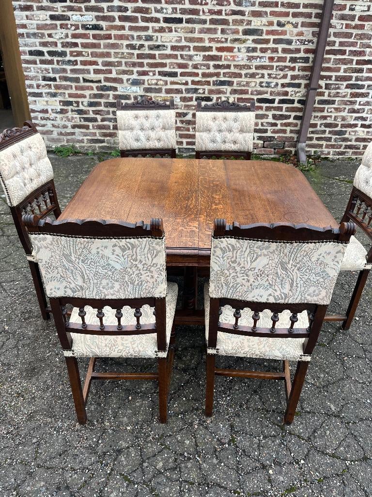 Belle table Malines avec 6 chaises., Antiquités & Art, Antiquités | Meubles | Tables, Enlèvement ou Envoi