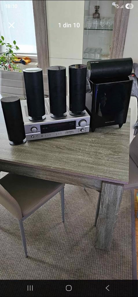 Harman kardon 5.1 + Receiver Denon Avr1306, Ophalen, Zo goed als nieuw, 5.1-systeem, 70 watt of meer