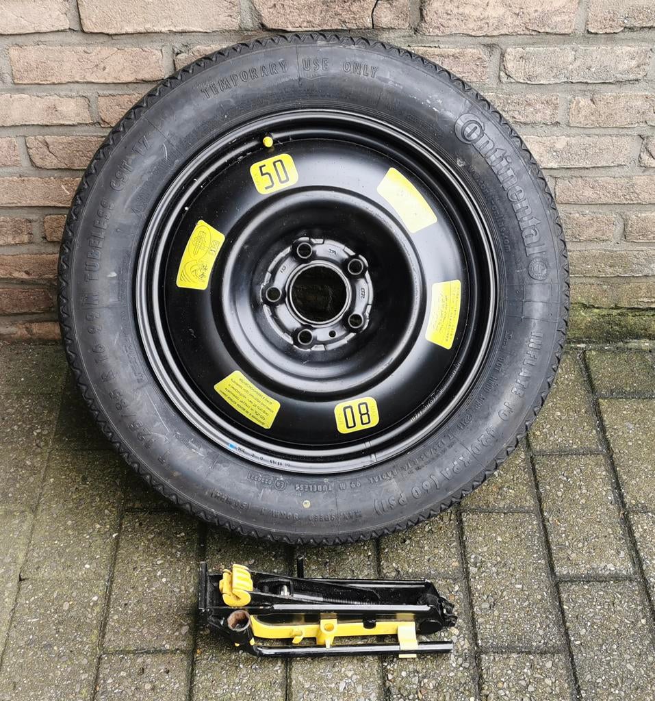 Noodwiel reservewiel thuiskomer 5x108 met krik en sleutel, Auto-onderdelen, Banden en Velgen, Ophalen, 16 inch, All Season, Banden en Velgen