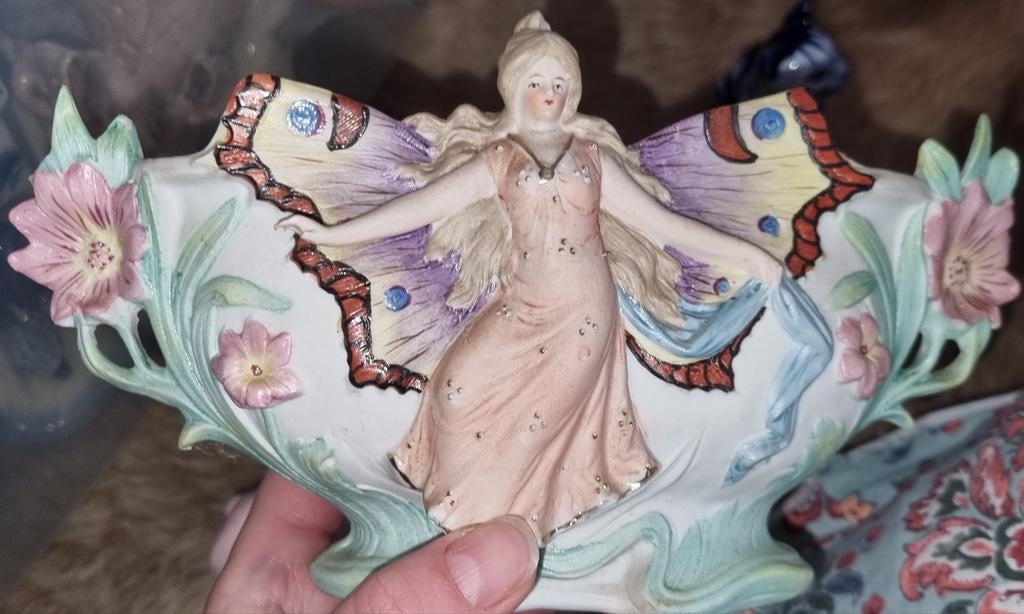 Planter in biscuit art nouveau, Antiek en Kunst, Curiosa en Brocante, Ophalen of Verzenden
