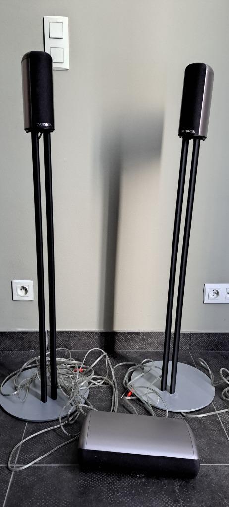 3 haut-parleurs Audica, TV, Hi-fi & Vidéo, Enceintes, Enlèvement, Comme neuf, 60 à 120 watts, Haut-parleurs Frontaux, Arrière ou Stéréo