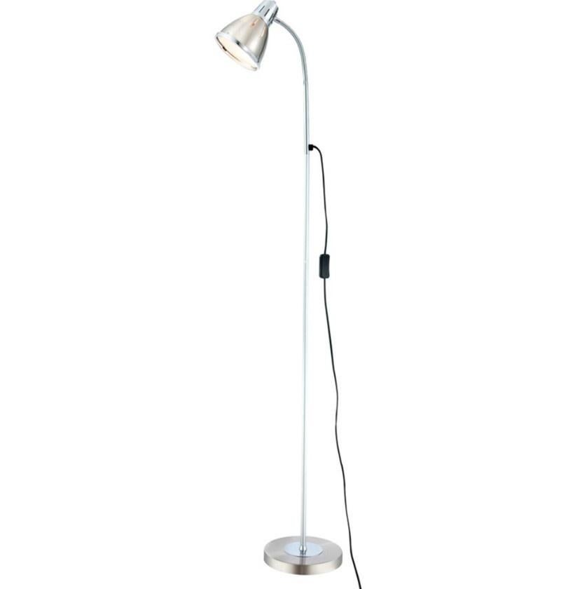Lampadaire GLOBO E27 Ego 24778, argenté, dimmable NOUVEAU, Maison & Meubles, Enlèvement ou Envoi, Neuf, Métal, 150 à 200 cm