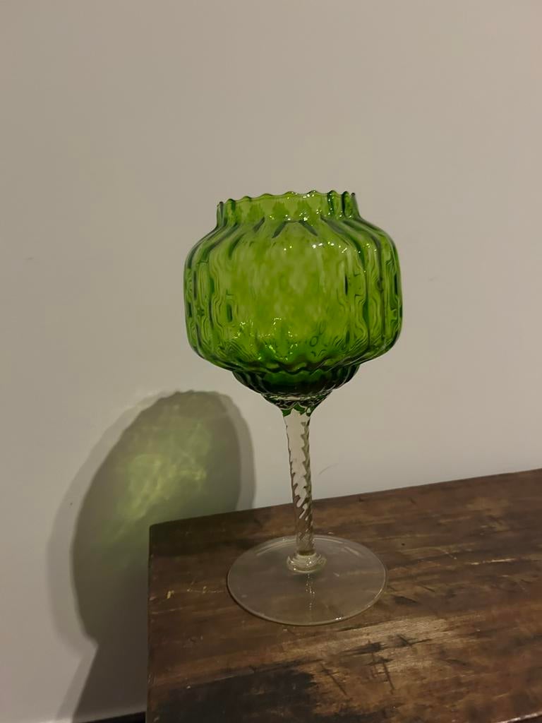 vintage Empoli glazen vaas of waxinelichthouder, Ophalen