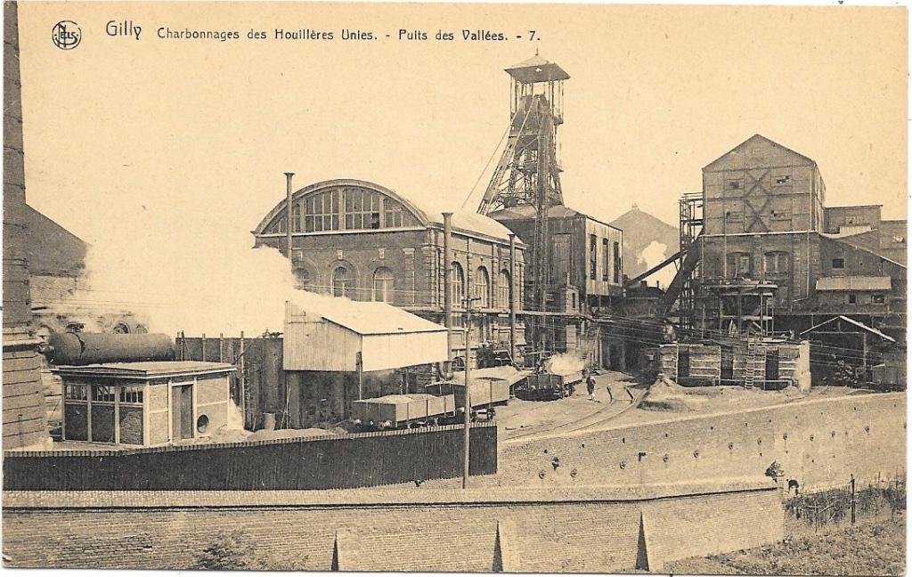 Gilly MZ: Charbonnages des Houillères Unies. Puits des Vallé, Envoi, 1920 à 1940, Non affranchie, Hainaut