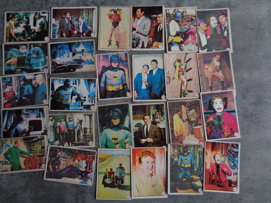 BATMAN kaarten BAT LAFFS  jaren 60 Topps 26x Adam West en Bu, Verzenden