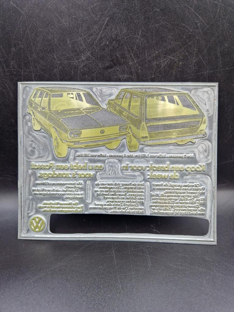 Oude metalen reclame printplaat volkswagen Passat, Ophalen of Verzenden