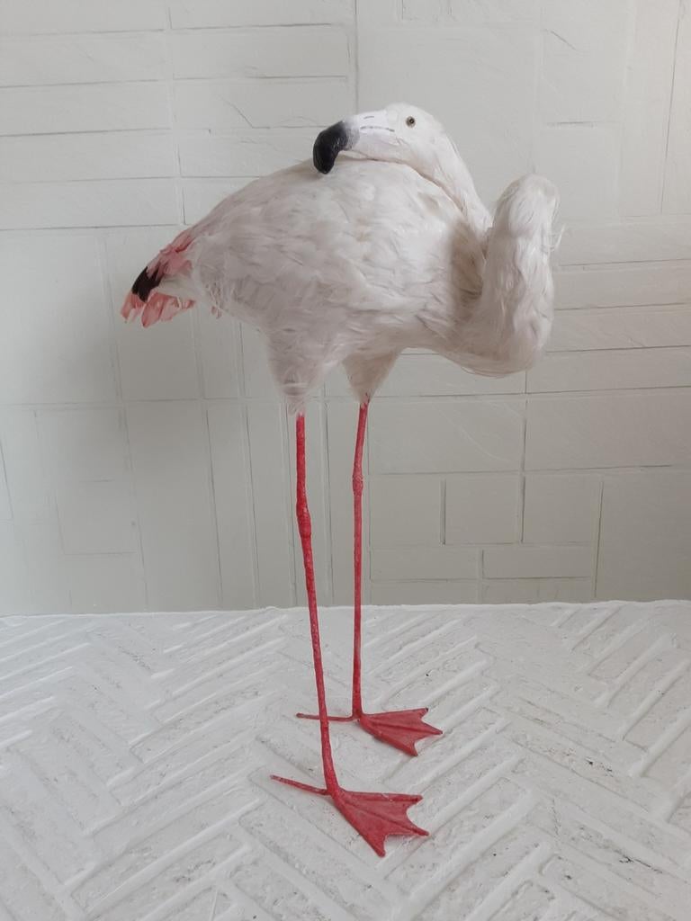 Imitation de flamant rose de 59 cm de haut., Enlèvement ou Envoi, Utilisé, Oiseaux, Autres types