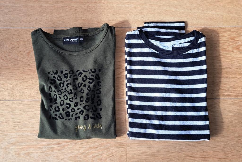 T-shirts lange mouwen maat 152, Ophalen of Verzenden