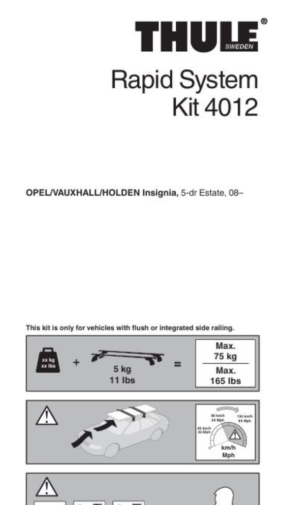 Thule Wingbar Opel Insignia Tourer - 4012, Auto diversen, Dakdragers, Ophalen, Gebruikt