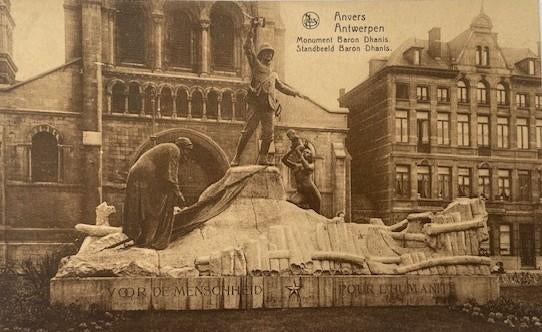 postkaart Antwerpen monument Baron Dhanis, Enlèvement ou Envoi, 1920 à 1940, Non affranchie, Anvers