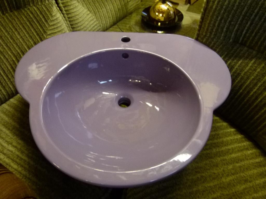 Vintage wastafel lavabo lila 1982  FN, Ophalen, Huis en Inrichting