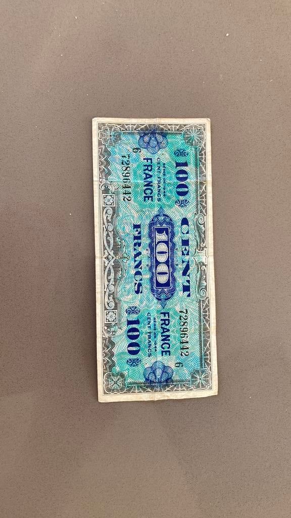 Bankbiljet Frankrijk 100 frank 1944, Ophalen of Verzenden, Frankrijk, Los biljet