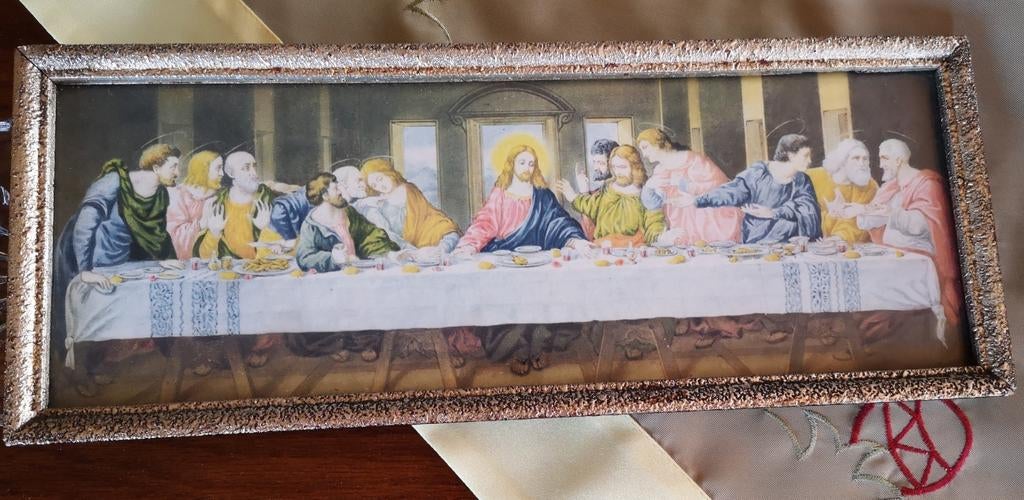 Beau cadre rectangulaire avec la dernière cène., Enlèvement ou Envoi, Comme neuf