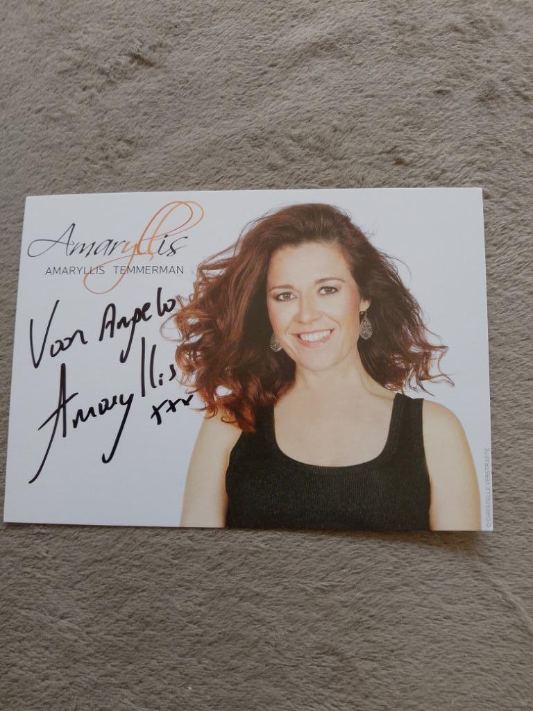Fotokaart met handtekening amaryllis Temmerman, Ophalen of Verzenden