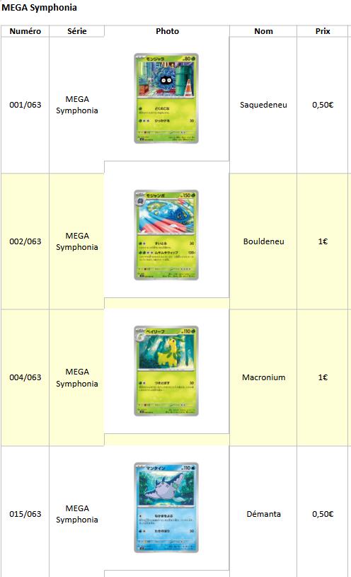 Cartes Pokémon MEGA Symphonia (japonaises), Enlèvement, Plusieurs cartes