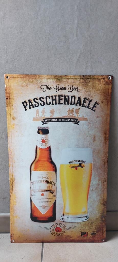 Emaillebord bier Passchendaele, Collections, Marques de bière, Comme neuf, Panneau, Plaque ou Plaquette publicitaire, Autres marques