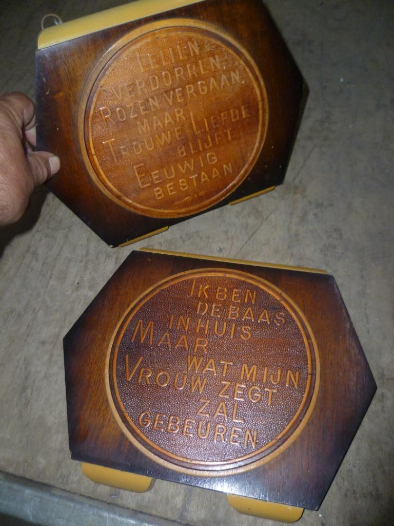2 OUDE SPREUKEN, Antiek en Kunst, Ophalen of Verzenden