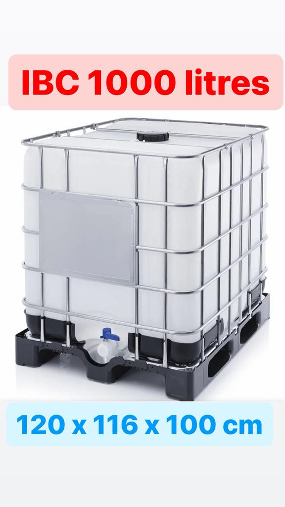 Cuve citerne cubi IBC 1000l compléte (avec cage et palette), Jardin & Terrasse, 150 litres ou plus, Enlèvement ou Envoi, Synthétique