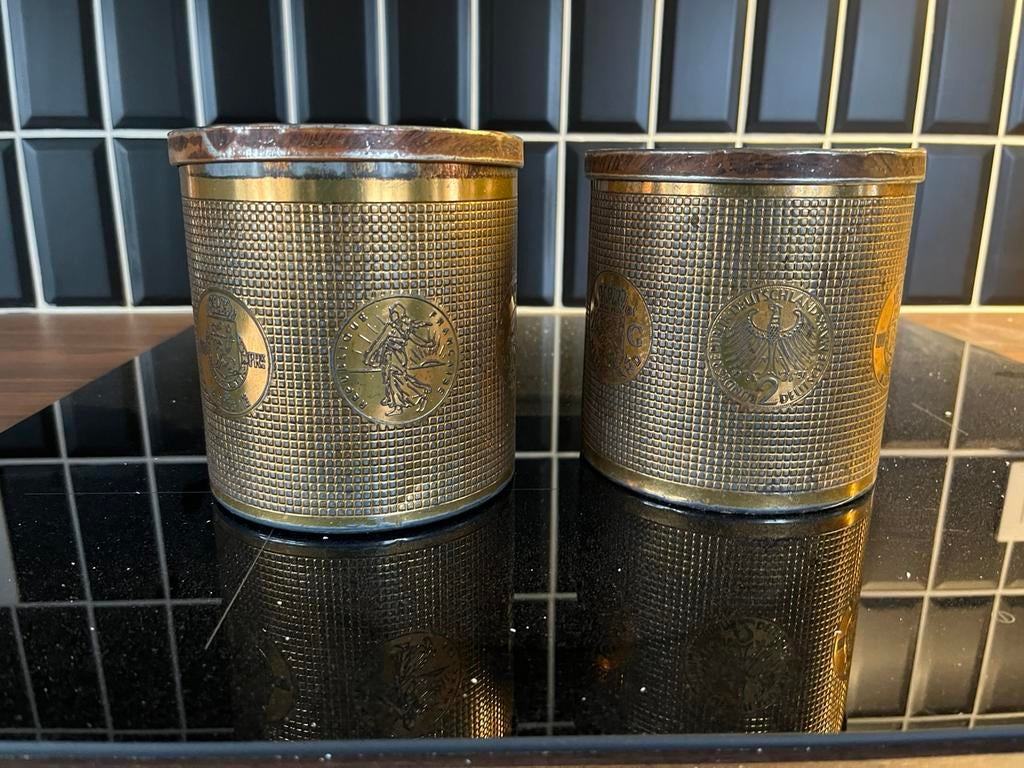 2 oude blikken dozen Rombouts, Verzamelen, Blikken, Ophalen, Zo goed als nieuw