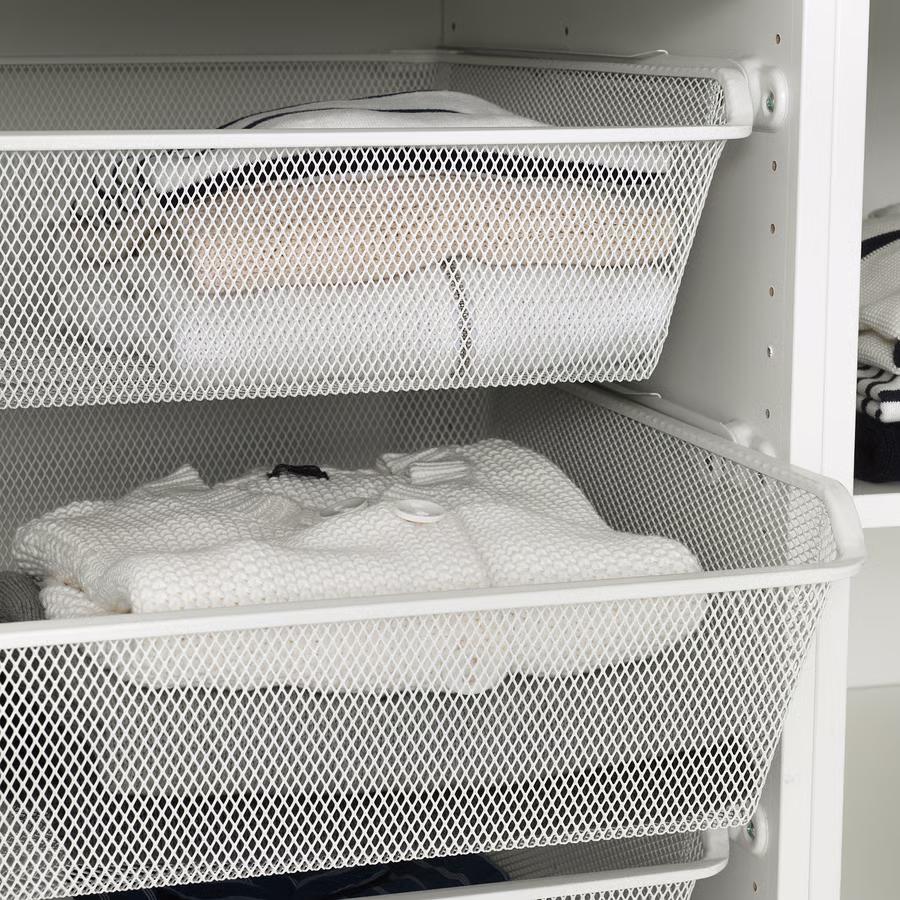 IKEA - Pax komplement - fijne draadmand wit 100x58 + rails, Enlèvement, Comme neuf