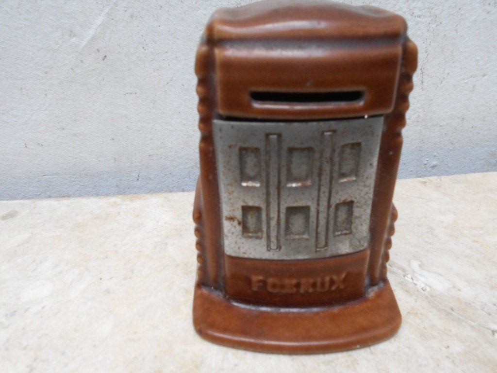 spaarpot kacheltje FOBRUX  1950  emaille, Verzamelen, Ophalen of Verzenden