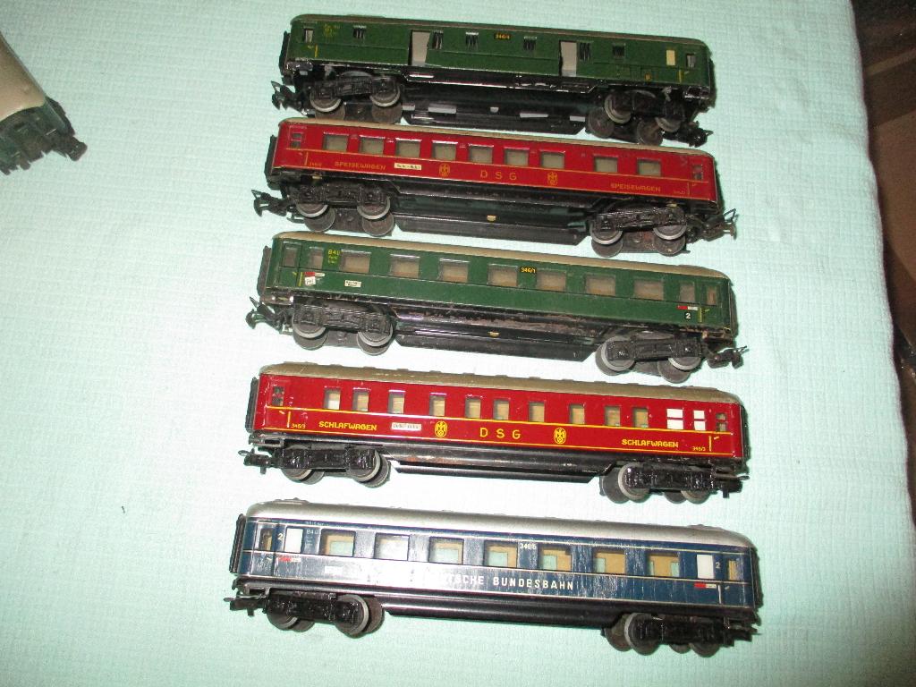 Marklin 5 wagons voyageurs 346 années 50, Enlèvement ou Envoi, Utilisé, Wagon, Märklin