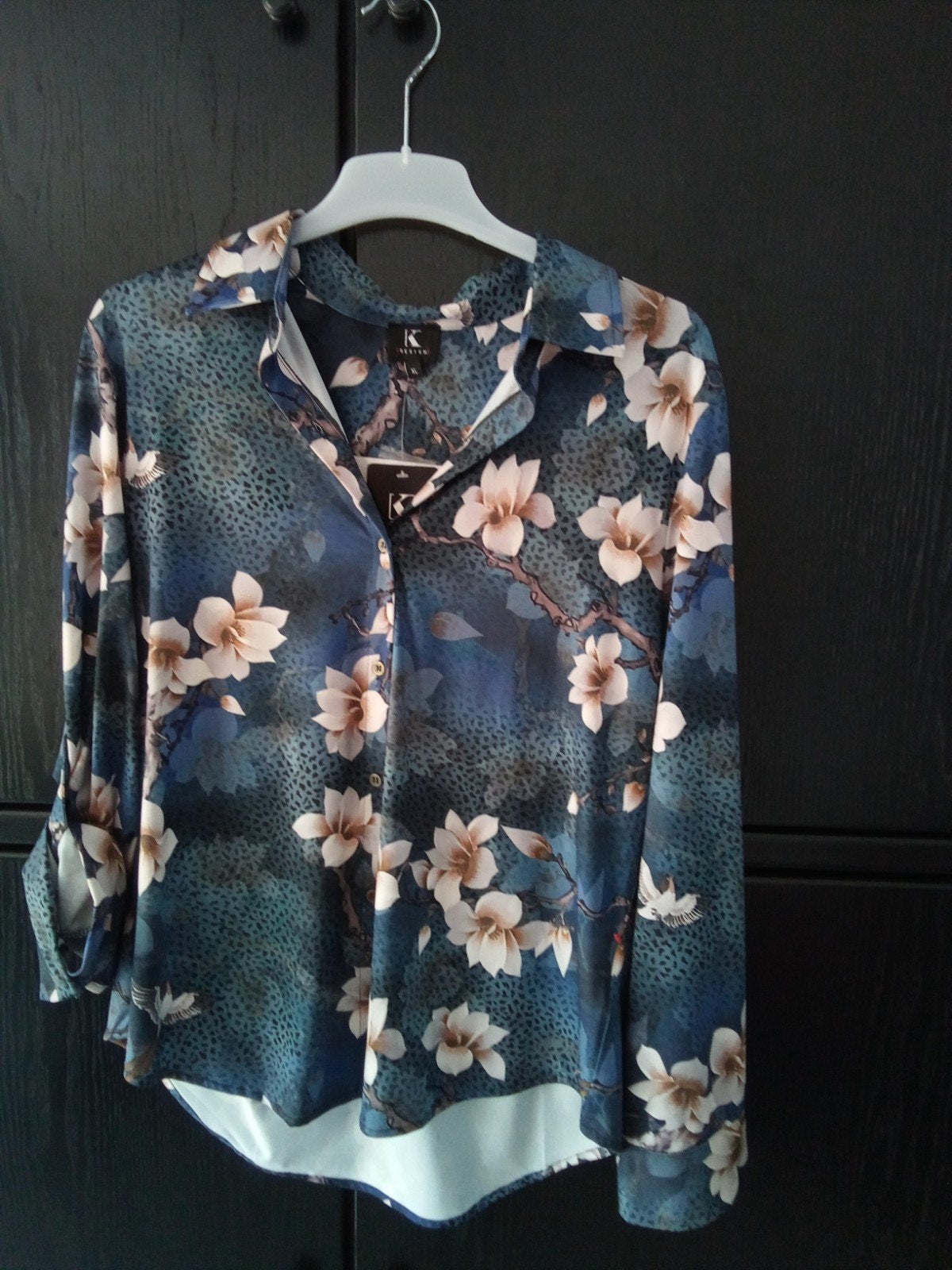 blouse blauw bloemen van K -design, Kleding | Dames, K-design, Blauw, Maat 46/48 (XL) of groter, Nieuw