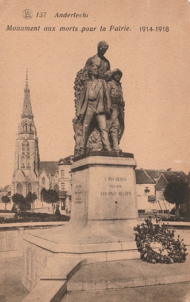 ANDERLECHT -  Monument Geneuvelden Vaderland 1914-1918, Envoi, Non affranchie, Brabant Flamand